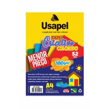 Imagem de Bloco para Educação Artística Usapel 8 Cores A4 180G 32 Folhas.
