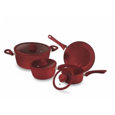 Imagem de Jogo de panelas de inducao 4 pecas linha viena 3mm- vermelha cinza beg