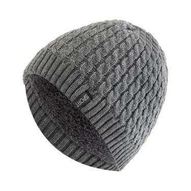 Imagem de Gorro De Malha Unissex Com Forro De Pelúcia, Quente E Estiloso Para Ou
