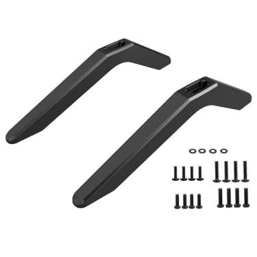 Imagem de predolo Pés de suporte para TV, base de pedestal para TV de 32" a 65", suporte universal em liga de alumínio antiderrapante para mesa, ideal para