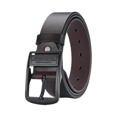 Imagem de Cinto Masculino De Couro Preto Elegante Luxo Leve Casual Versátil Para