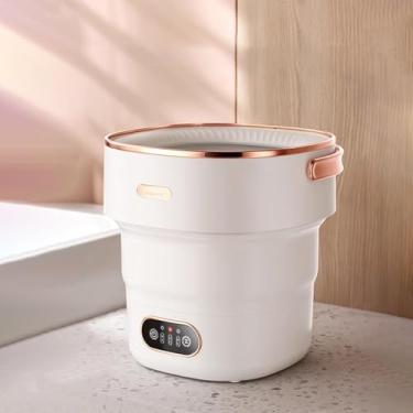 Imagem de Mini máquina de lavar roupa portátil de 18,5 L - Lavadora de roupa 2 em 1 dobrável inteligente para roupas de bebê, roupas íntimas, meias - Ideal para apartamentos, trailers, viagens - Limpeza