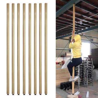 Imagem de Divisória de sala de ripas de madeira - Divisória ajustável do chão ao teto, barreira de privacidade sem broca para sala de jantar, escritório, escada e entrada, 80-235 cm de altura (pacote com 8, 90