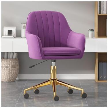 Imagem de Cadeira de escritório em casa, giratória de 360° com rodas, poltrona de computador ajustável em altura, encosto confortável para sala de estar, quarto, penteadeira, estudo