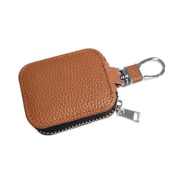 Imagem de Bolsa De Couro Com Zíper Para AirPods Pro3, AirPods 4, Pro, Pro2, 26x2