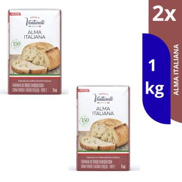 Imagem de Kit Farinha De Trigo Venturelli Alma Italiana 1kg Cada