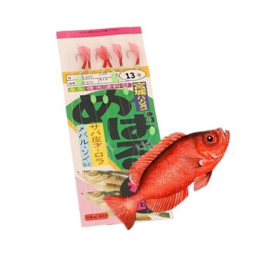 Imagem de Isca Artificial Sabiki Fluorescente  6 Anzois Rio Lago Acude Bagre Robalo Baiacu Corvina Xerelete Noturna Esportiva