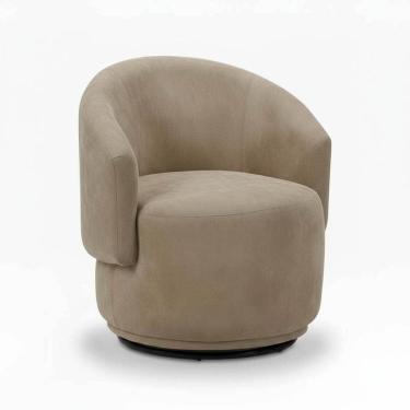 Imagem de Poltrona Decorativa Giratória Sala de Estar Recepção Suede Jasmine Cappuccino