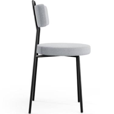 Imagem de Kit 06 Cadeiras Decorativas Estofada Para Sala De Jantar Barcelona L02 Bouclê Cinza - Lyam Decor