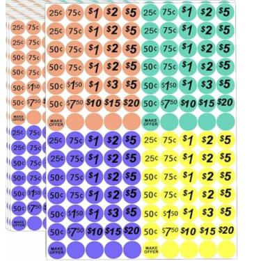 Imagem de Adesivos de preço de 3500 peças para vendas de garagem, pré-impressos de 25 ¢ a US $20 e etiquetas de preço de venda de quintal em branco, etiquetas de preços adesivos removíveis sem resíduos para