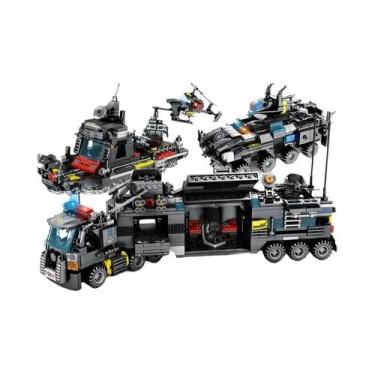 Imagem de Blocos De Montar Da Estação Policial SWAT, Kit De Helicóptero E Robô, 
