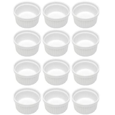 Imagem de Jogo 12 Ramequins 50ml Canelado Porcelana Classic Branco Lyor Servir P