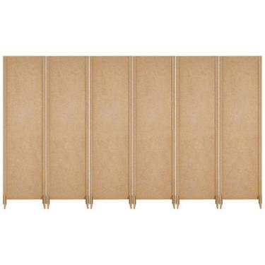 Imagem de 6 Biombo Reto Com Pes Folha Painel Mdf Cru Divisor Divisória Separador