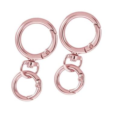 Imagem de Mosquetão Redondo Com Mola, Argolas Em O, Gancho Giratório, Fechos De 