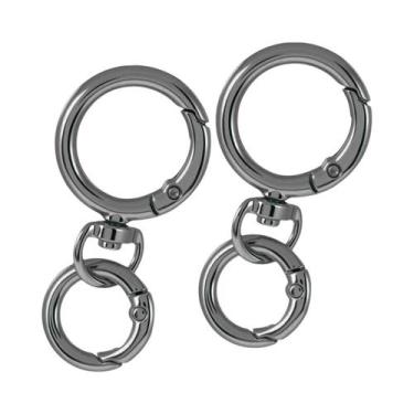 Imagem de Mosquetão Redondo Com Mola, Argolas Em O, Gancho Giratório, Fechos De 