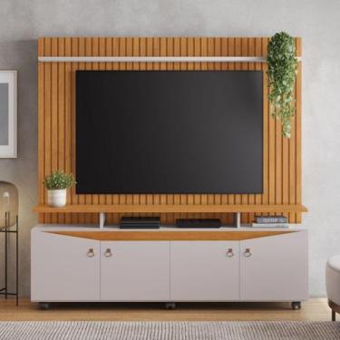 Imagem de Estante para Tv até 65 Polegadas 191cmx169cm Painel Ripado em MDF Conc