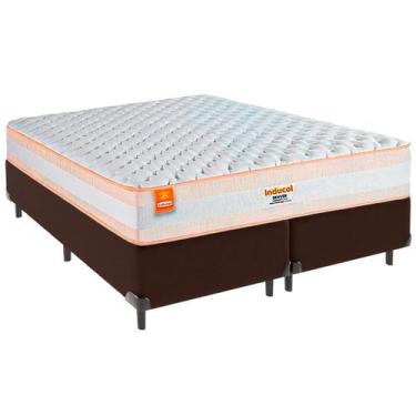 Imagem de Cama Box King e Colchão Denver Molas Ensacadas Inducol Marrom