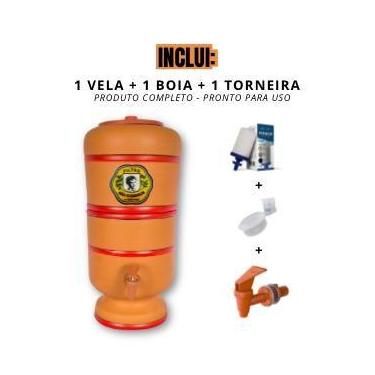 Imagem de Filtro de Barro São Domingos 4 Litros  Completo com 1 Velas Tradiciona