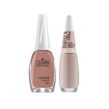 Imagem de Kit 4 Esmaltes 8ml Impala Colorama Risqué Cores Nude Cremosas para Unh