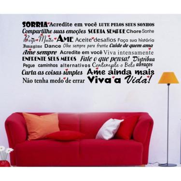 Imagem de Adesivo Decorativo Com Palavras Motivacional Sorria Ame Lute