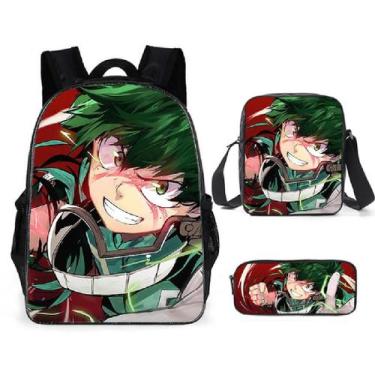 Imagem de Conjunto de mochilas escolares My Heros Academias Anime Casual para cr