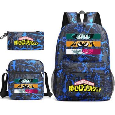 Imagem de Conjunto de mochilas My Heros Academias Anime School, 3 unidades com S