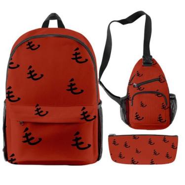 Imagem de Conjunto de mochilas 3D Print Anime School, 3 peças para crianças ou e