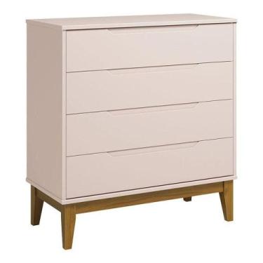 Imagem de Cômoda Gaveteiro Classic Elfe Rosa Acetinado Amadeirado - Reller - REL