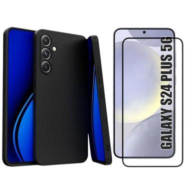Imagem de Kit Capa Capinha Para Samsung Galaxy S24 Plus Silicone Aveludada e Película De Vidro