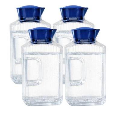 Imagem de 4 Jarra Garrafa De Água Suco Geladeira Tampa Higiênica 1,7l - - Bandei