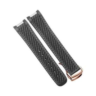 Imagem de Pulseira De Silicone Azul E Preta 20mm Para Relógios De Mergulho Omega