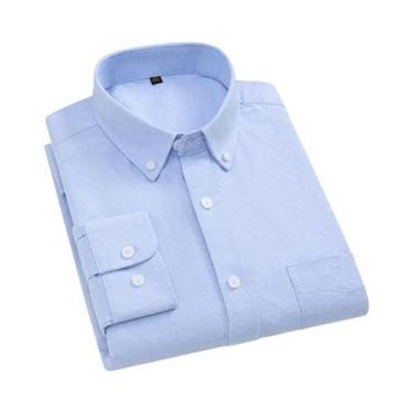 Imagem de Camisa Oxford Masculina Oversized 10XL 11XL 100% Algodão Moda Casual N