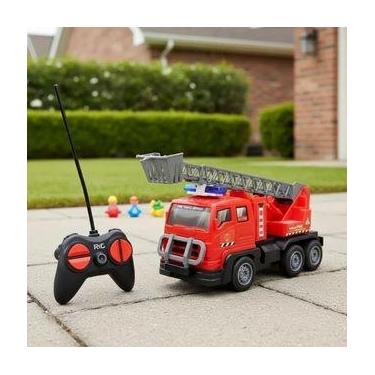 Imagem de Brinquedo Infantil Caminhao Bombeiro Controle Remoto Presente Divertid