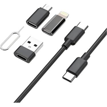 Imagem de Kit Adaptador 5 Em 1 Múltiplos Cabos Celular Aparelhos - Conexão Completa Em Qualquer Lugar