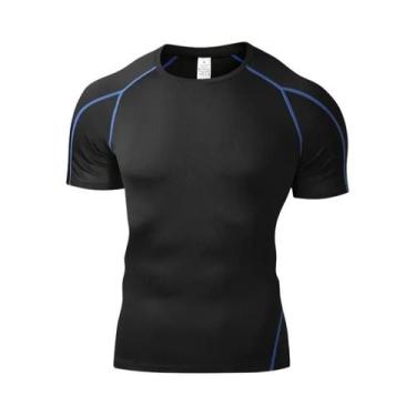 Imagem de Camiseta Masculina De Verão Para Corrida, Elástica, Compressão, Fitnes