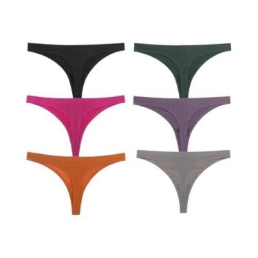 Imagem de Conjunto De Calcinhas De Seda Satinada Sem Costura Para Mulheres 6PCS 