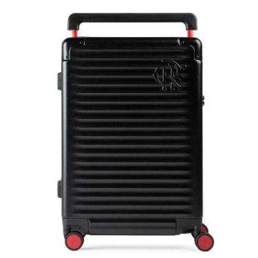 Imagem de Mala Média Flamengo 23 Kg Policarbonato 4 Rodas Premium Oficial Preta,