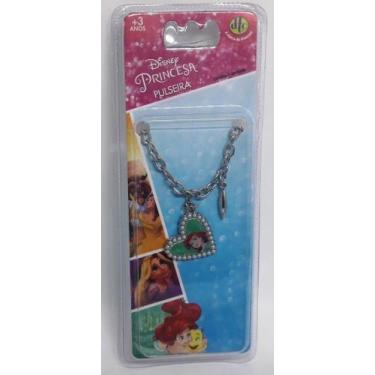 Imagem de Acessórios Colar Pulseira Metálicos Princesas Disney, Pulseira ariel