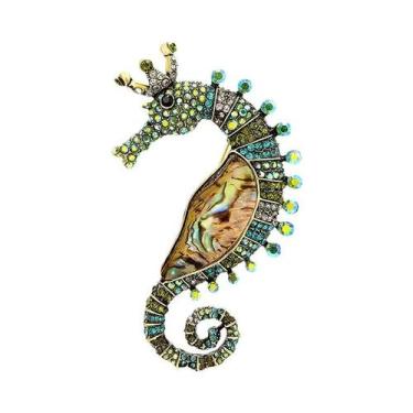 Imagem de Broche Unissex De Cavalo-Marinho Em Desenho Animado Com Diamantes, Joi