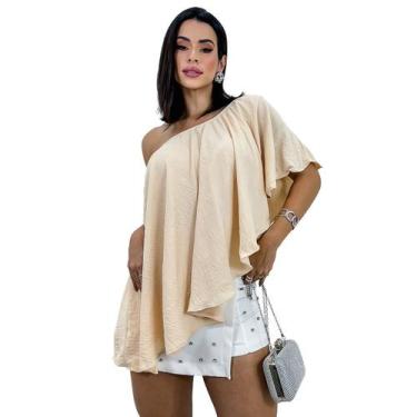 Imagem de Blusa Feminina Mula Manca Babado Cropped Soltinho Bata Verão - MR Moda
