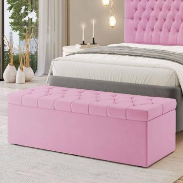 Imagem de Calçadeira Baú Sagitarius em Veludo para Cama Box Casal Queen 160cm