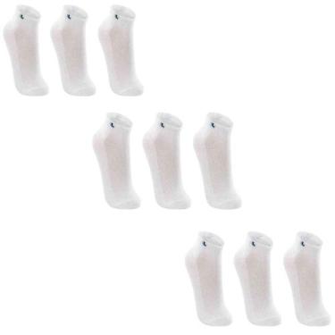 Imagem de Kit 9 Pares Meia Lupo Cano Baixo 3225 Algodão Masculina, Branco, 37 ao