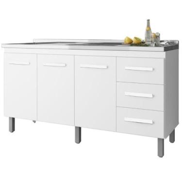Imagem de Balcao Para Pia 3P 3G 160 cm Emily Mobbs - Moblis Móveis, Branco