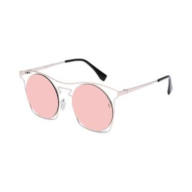 Imagem de Óculos De Sol Unissex Vintage Com Armação De Metal E Lentes Gradientes