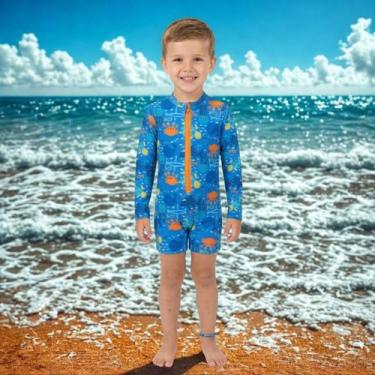 Imagem de Macaquinho Infantil Praia Piscina Bebê Proteção Solar UV50 Moda Verão 