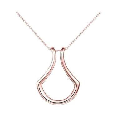 Imagem de Colar Com Pingente Geométrico Prata E Dourado 45cm  Joia Da Moda Para 