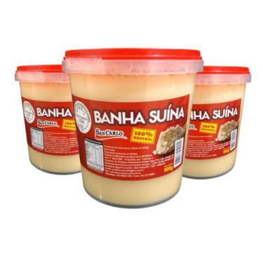 Imagem de Banha de Porco Natural 3 Litros - Gordura de Porco 2,7 kg - San Carlo