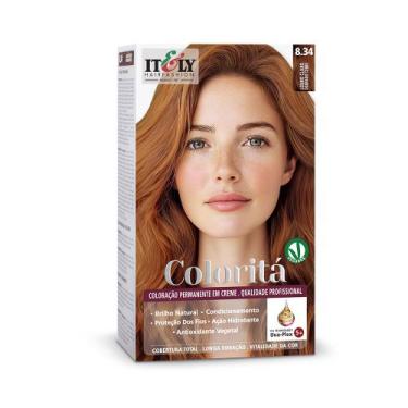 Imagem de Tinta de Cabelo Coloritá Itely Louro Claro Dourado Cobre 8.34 50g