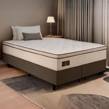 Imagem de Cama Box Queen Gazin Londres Molas Ensacadas Soft Pillow 158x198cm, Be