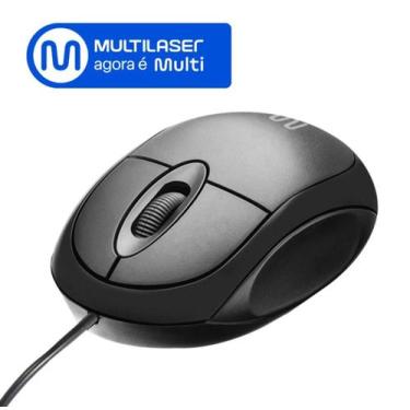 Imagem de Mouse com Fio Multi Classic Box USB 1200 DPI com Design Compacto e Cab